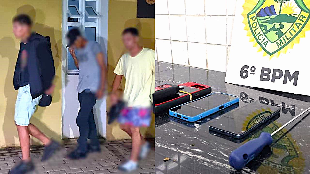 Imagem referente a Abordagem policial no Centro resulta em apreensão de codificador e condução de três jovens à delegacia