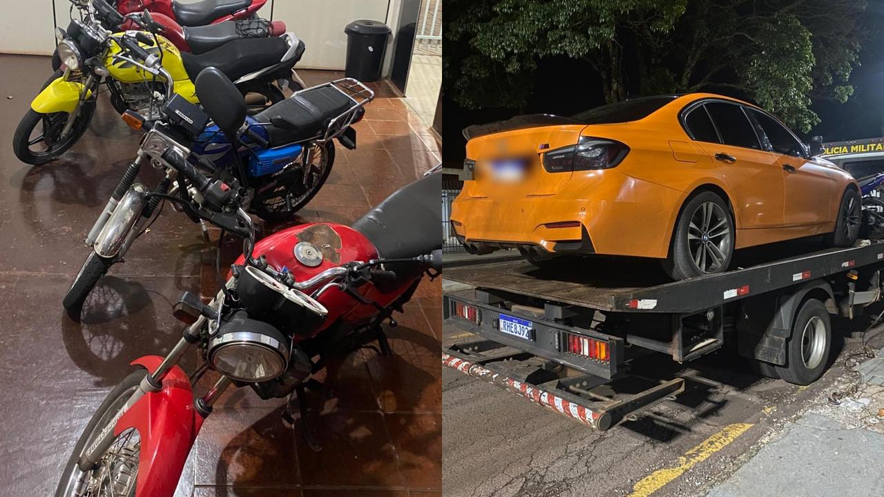 Carro de luxo e motocicletas são recolhidos durante Operação de Trânsito em Cascavel