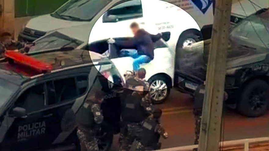Imagem mostra momento em que terceiro suspeito baleado se rende após confronto com a PM em Maringá