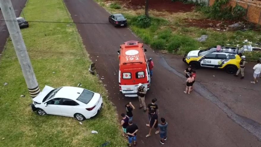 CGN captura imagens aéreas após grave acidente na Rua Maria Tereza Figueiredo
