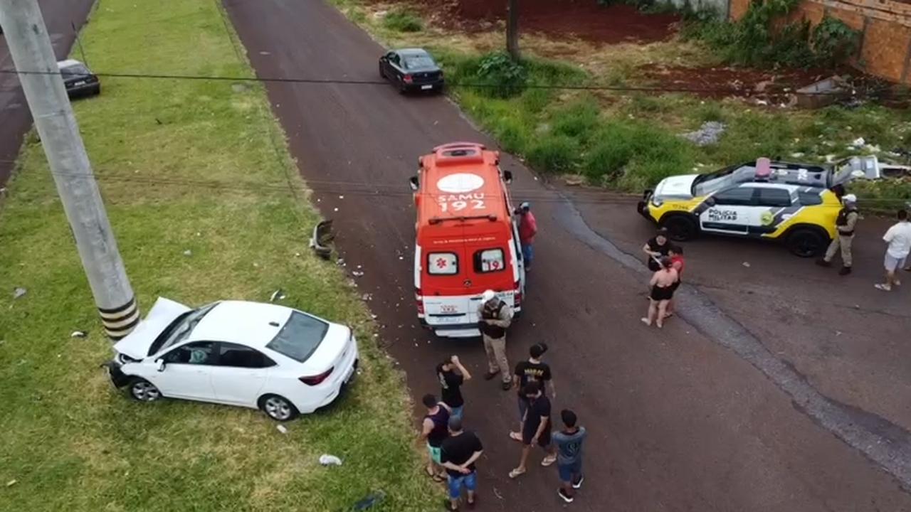 CGN captura imagens aéreas após grave acidente na Rua Maria Tereza Figueiredo