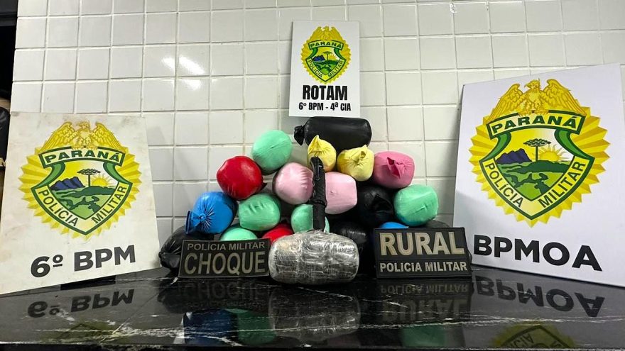 Polícia Militar apreende mais de 23 quilos de haxixe e detém três pessoas na BR-277