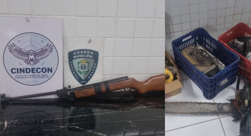 GM apreende ferramentas, eletrônicos e espingarda em ação contra o tráfico em Cascavel