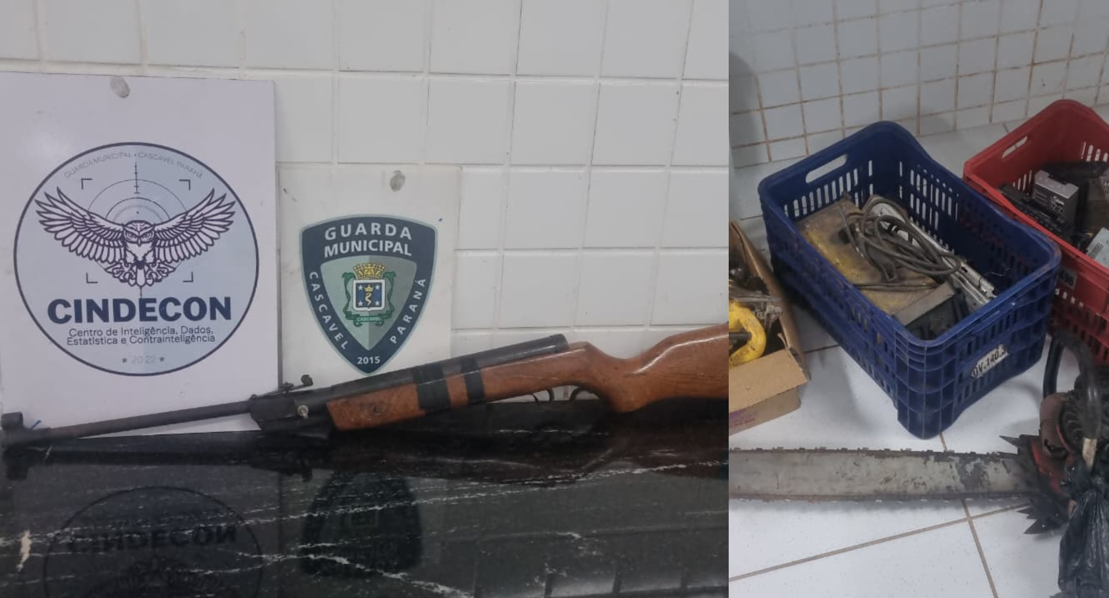 GM apreende ferramentas, eletrônicos e espingarda em ação contra o tráfico em Cascavel