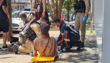 Imagem referente a Samu e PM são mobilizados para atender homem em surto no Centro