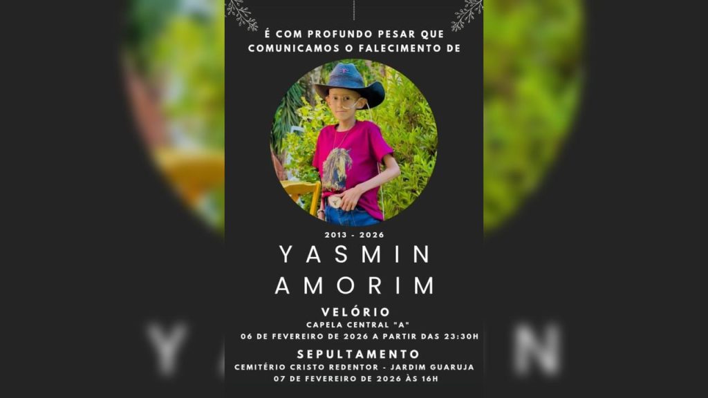 Yasmim será velada na Capela Central da Acesc e sepultada no Cemitério Cristo Redentor