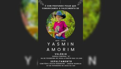 Imagem referente a Yasmim será velada na Capela Central da Acesc e sepultada no Cemitério Cristo Redentor