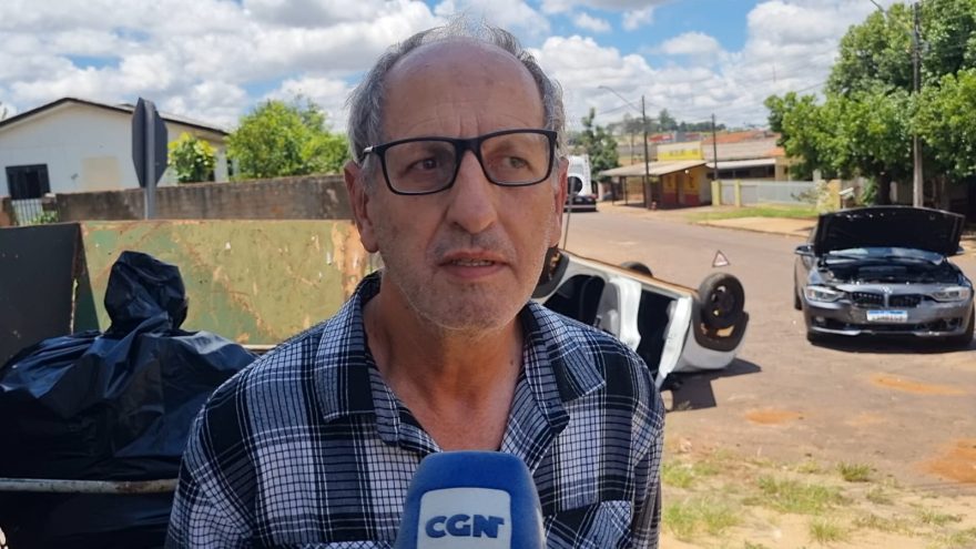 “Não vi a sinalização”, conta motorista envolvido em capotamento no Jardim Presidente
