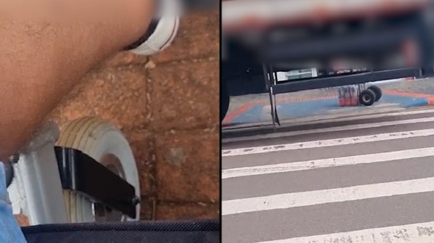 Cadeirante faz vídeo para denunciar caminhão bloqueando rampa de acessibilidade no Claudete