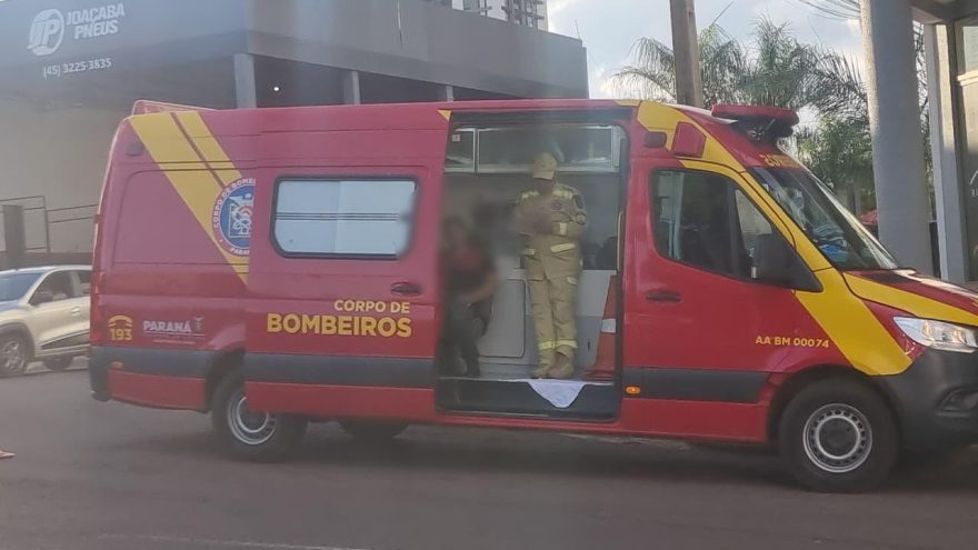 Acidente na Rua Erechim deixa motociclista ferido