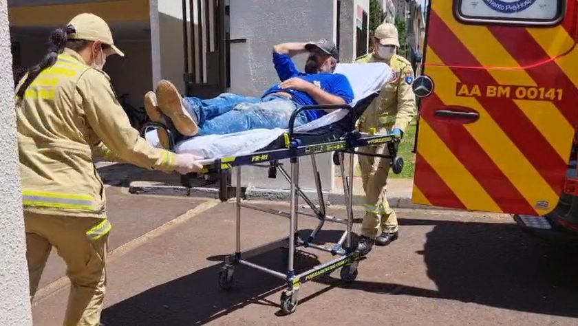 Pintor sofre queda de três metros e é socorrido no Bairro Canadá