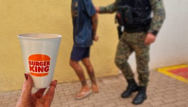Imagem referente a Homem é preso após tomar refrigerantes sem pagar no Burger King