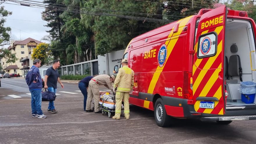 Motociclista fica ferido em acidente no cruzamento das Ruas Maranhão e Pio XII