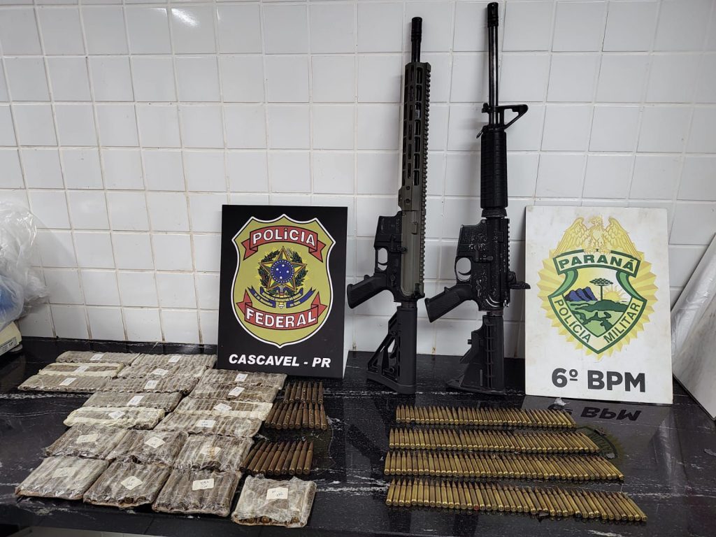 Ação integrada entre PM e PF intercepta carregamento de fuzis com destino a Bahia