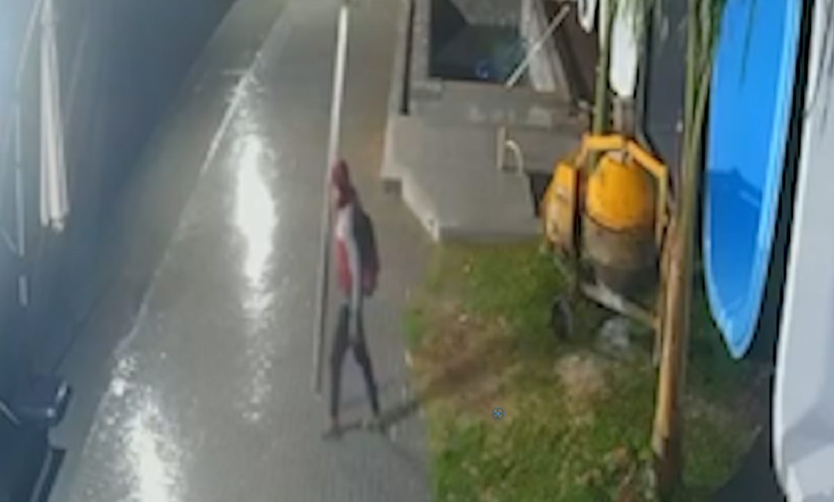 Câmera filma ação de bandido furtando empresa de piscinas em Cascavel