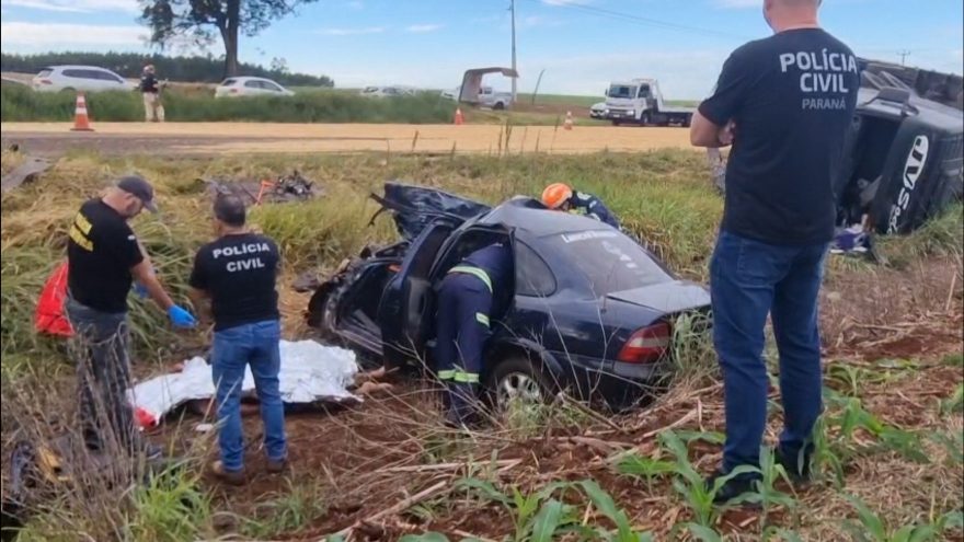 Homem morre após colisão frontal entre Vectra e caminhão na BR-369, entre Cascavel e Corbélia