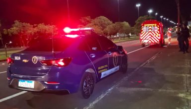 Imagem referente a Vigilante fica ferido após queda na Avenida Tancredo Neves e é atendido pelo SIATE e a GCP