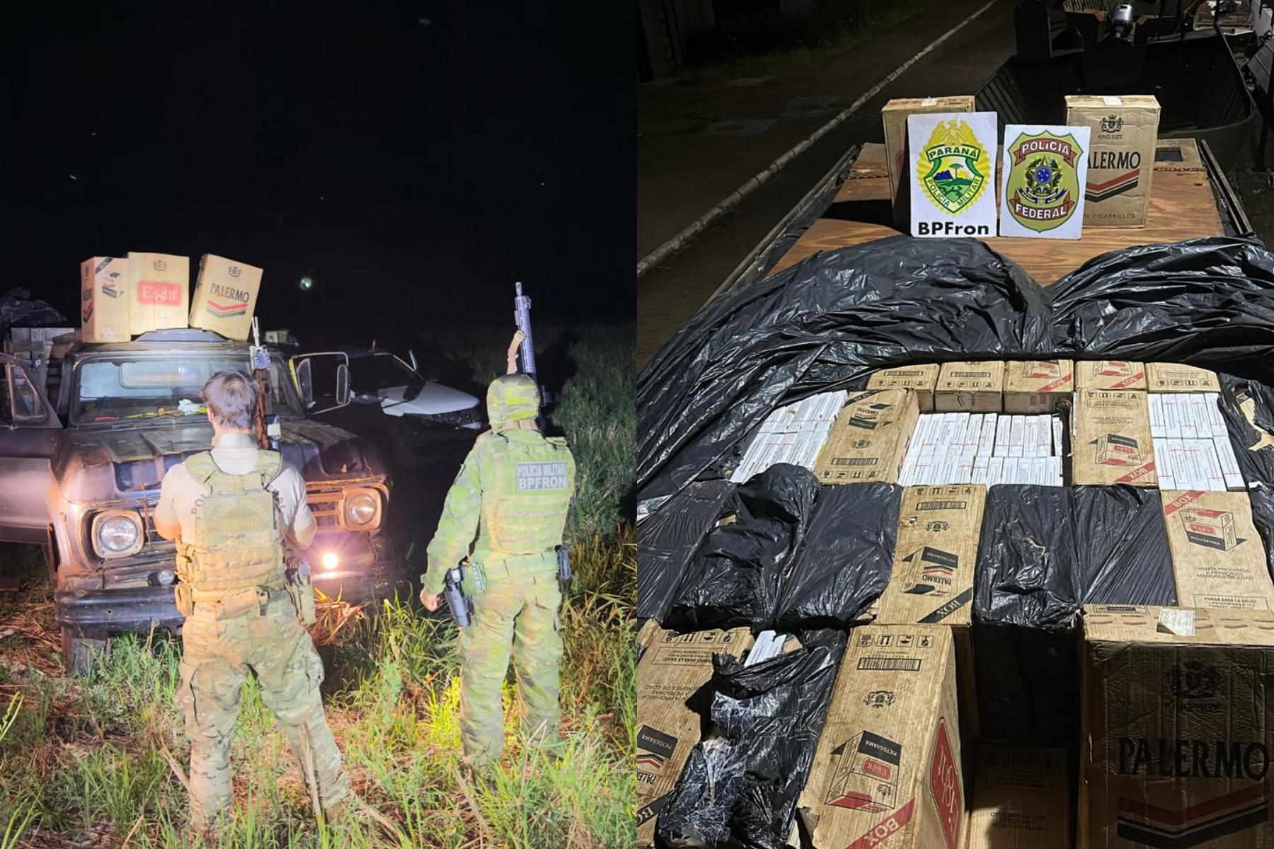 Caminhão com 12,5 mil pacotes de cigarros contrabandeados é apreendido no interior de Mercedes Caminhão com 12,5 mil pacotes de cigarros contrabandeados é apreendido no interior de Mercedes