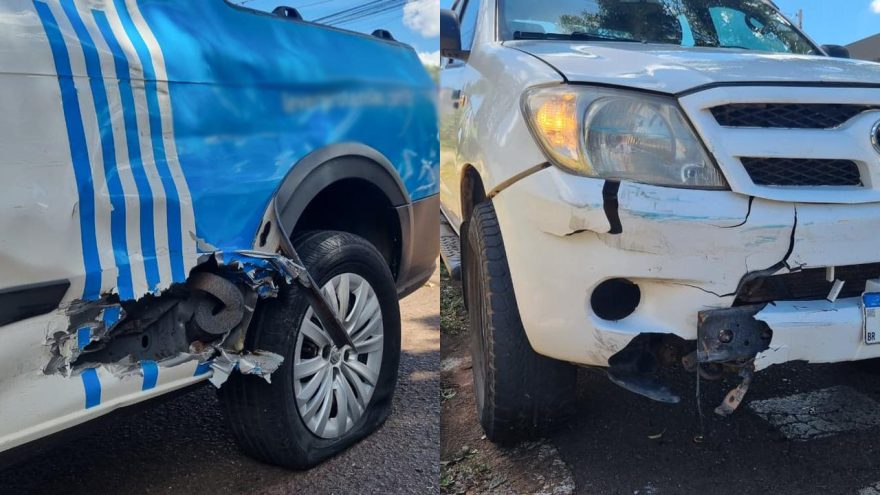 Hilux e Saveiro se envolvem em acidente em Cascavel