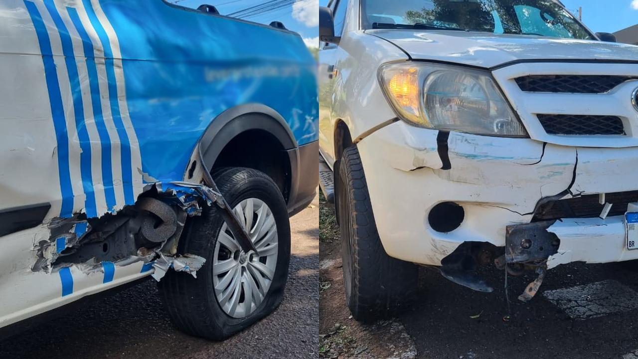 Hilux e Saveiro se envolvem em acidente em Cascavel Hilux e Saveiro se envolvem em acidente em Cascavel