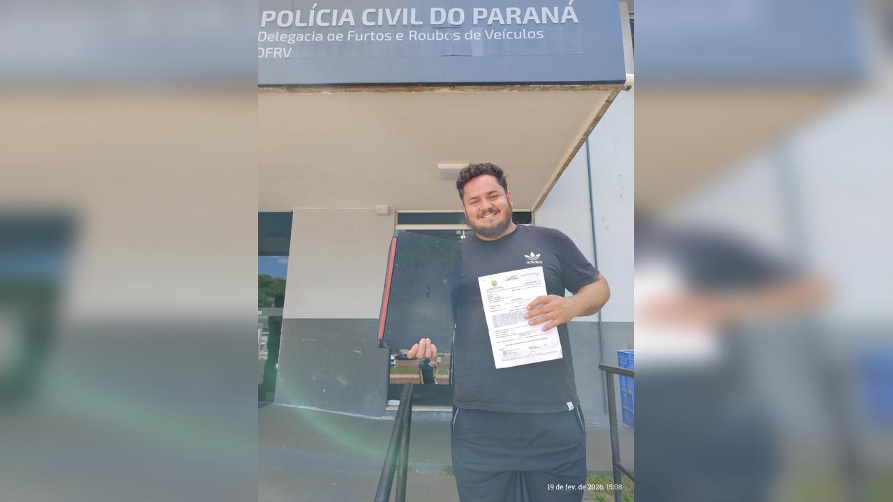 Após furto, proprietário de notebook comemora trabalho rápido da Polícia Civil de Cascavel Imagem referente a Após furto, proprietário de notebook comemora trabalho rápido da Polícia Civil de Cascavel