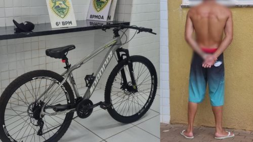 Cavalaria detém suspeito e recupera bicicleta furtada em Cascavel Imagem referente a Cavalaria detém suspeito e recupera bicicleta furtada em Cascavel