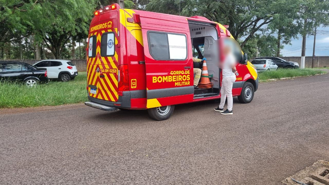 Motociclista fratura a perna em acidente de trânsito no Pioneiros Catarinenses