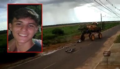 Adolescente de 15 anos morre ao tentar passar com bicicleta elétrica embaixo de pulverizador agrícola em MT Imagem referente a Adolescente de 15 anos morre ao tentar passar com bicicleta elétrica embaixo de pulverizador agrícola em MT