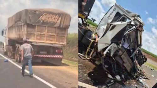 Grave acidente entre carretas é registrada na BR-376, em Marilândia do Sul