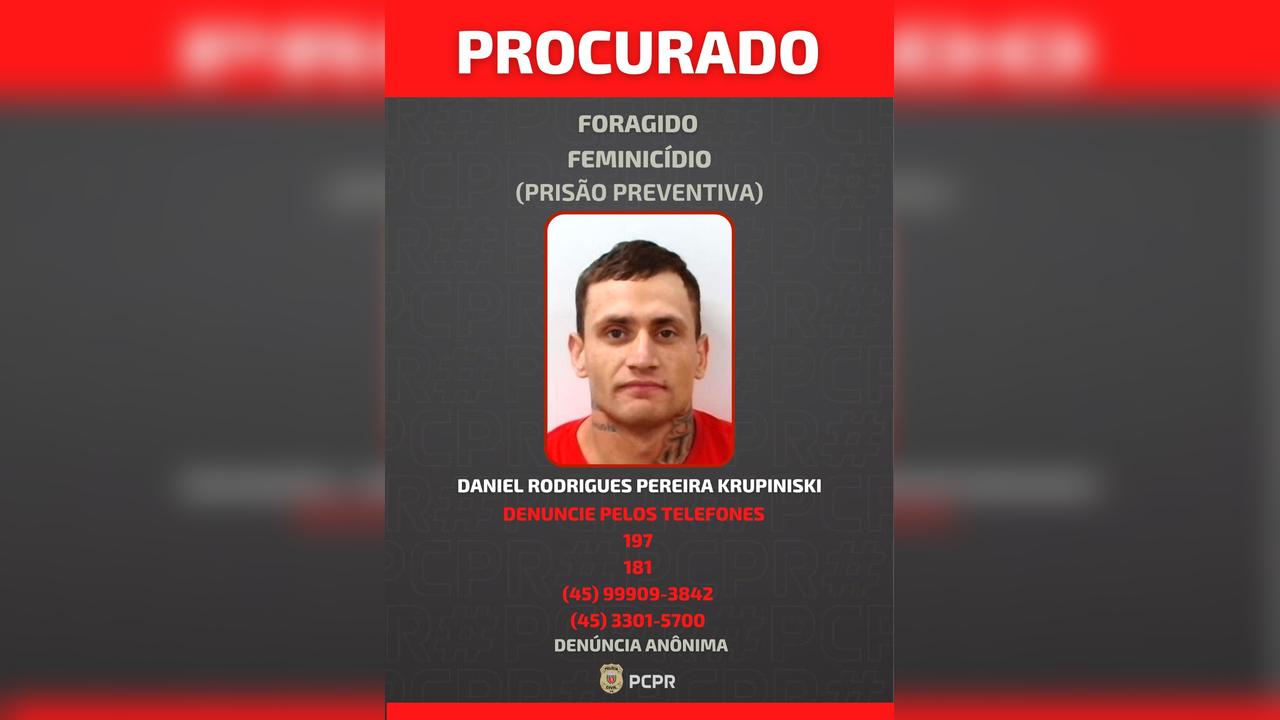 Mandado de prisão preventiva é expedido contra acusado de feminicídio em Cascavel Mandado de prisão preventiva é expedido contra acusado de feminicídio em Cascavel