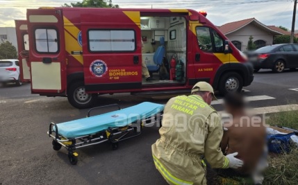 Colisão entre caminhão de lixo e motocicleta deixa ferido em Marechal Cândido Rondon