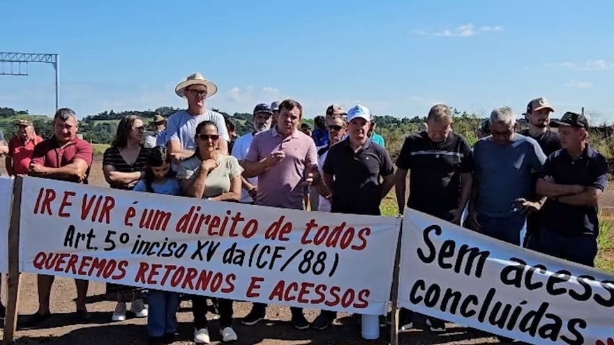 Protesto contra pedágio na BR-163 reúne moradores e cobra obras prometidas