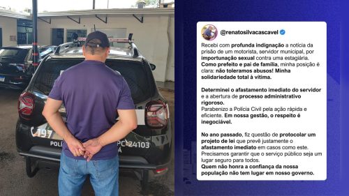 Prefeito determina afastamento imediato de servidor preso por importunação sexual em Cascavel