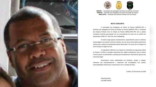 Entidades policiais cobram esclarecimento rigoroso sobre morte de policial civil aposentado na BR-277 Entidades policiais cobram esclarecimento rigoroso sobre morte de policial civil aposentado na BR-277