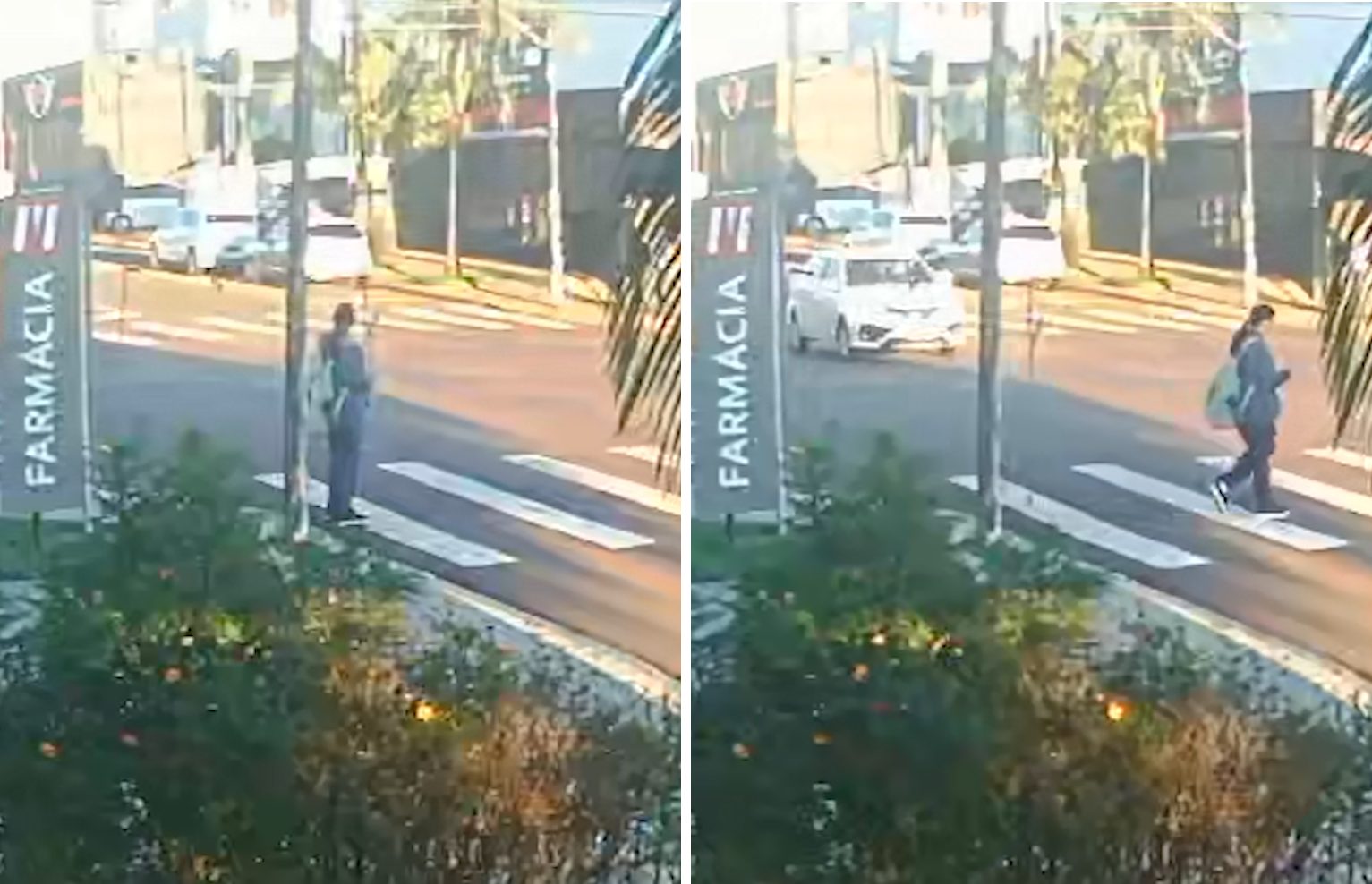Vídeo mostra que adolescente parou na faixa antes de ser atropelada por carro Vídeo mostra que adolescente parou na faixa antes de ser atropelada por carro