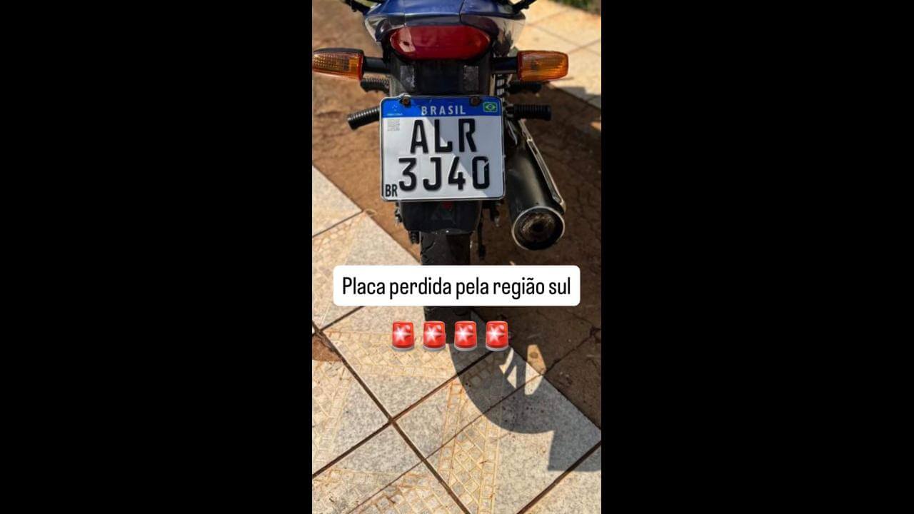 Foi perdido uma placa de Moto no bairro Maria Luiza Foi perdido uma placa de Moto no bairro Maria Luiza
