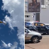 Vídeo mostra correria da PM e sobrevoos do helicóptero durante captura de atirador no Bairro Neva Imagem referente a Vídeo mostra correria da PM e sobrevoos do helicóptero durante captura de atirador no Bairro Neva