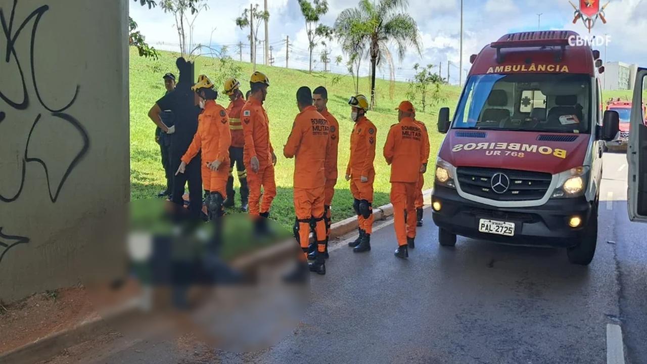 Idoso morre após bater moto em pilar de viaduto