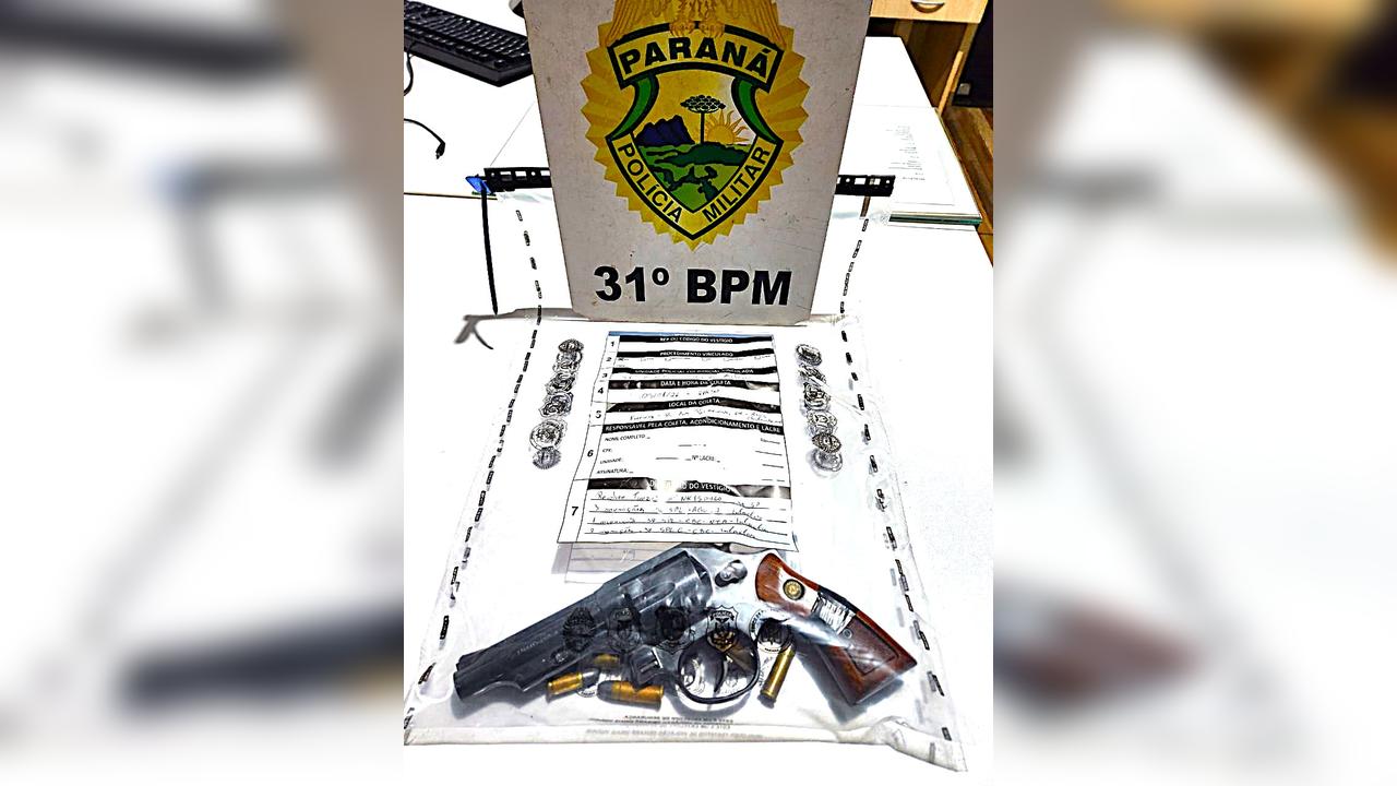 Polícia Militar apreende revólver calibre .38 durante abordagem em Assis Chateaubriand