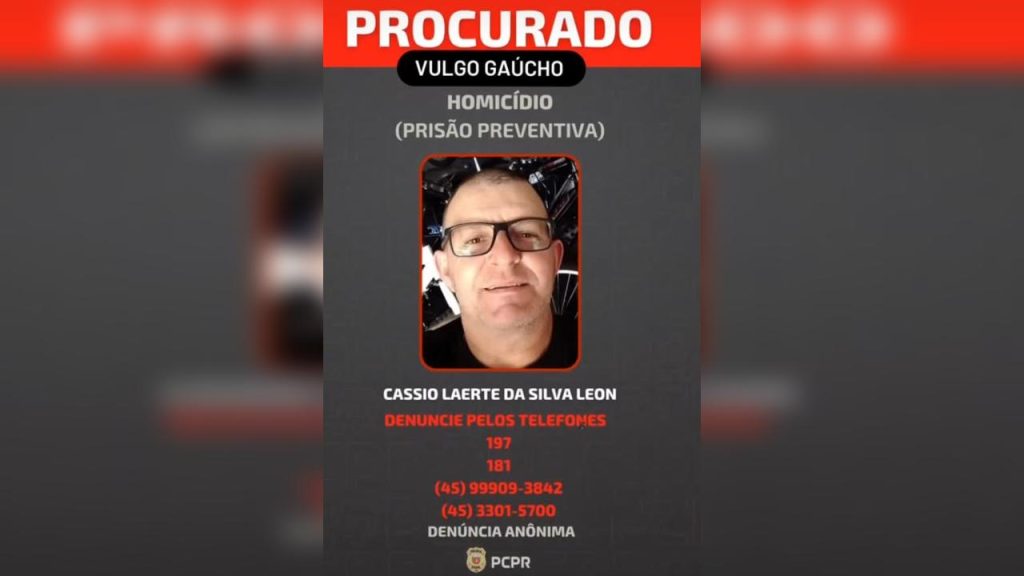 Polícia Civil divulga foto de foragido por homicídio de Cleber Luis Veloso, no Santo Onofre