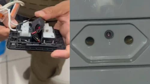 Funcionária encontra microcâmera escondida em banheiro de empresa Funcionária encontra microcâmera escondida em banheiro de empresa