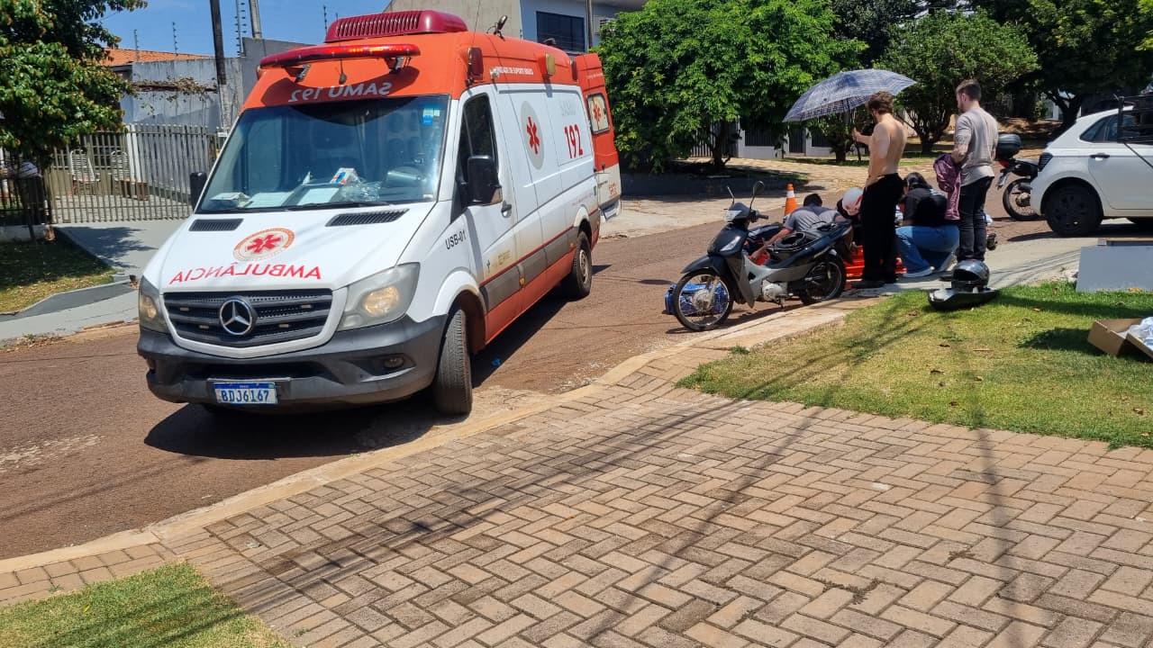 Condutora de Honda Biz fica ferida após colisão com Polo na Rua Alcir da Motta Condutora de Honda Biz fica ferida após colisão com Polo na Rua Alcir da Motta
