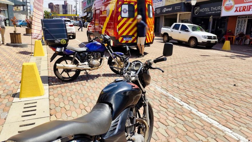 Motociclista fica ferido em acidente de trânsito na Rua Erechim