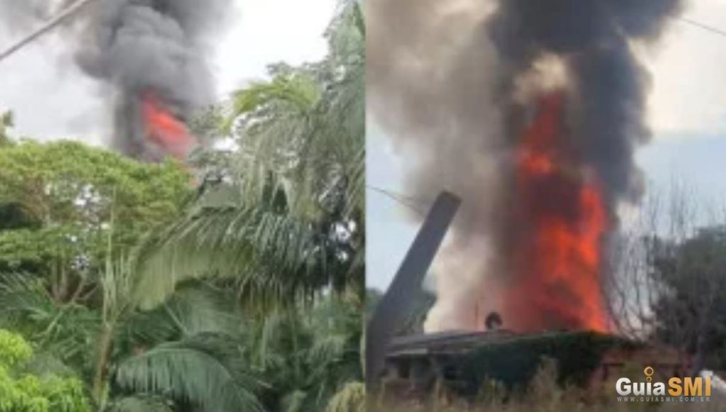 Incêndio destrói casa de madeira no Bairro Ipê em Medianeira