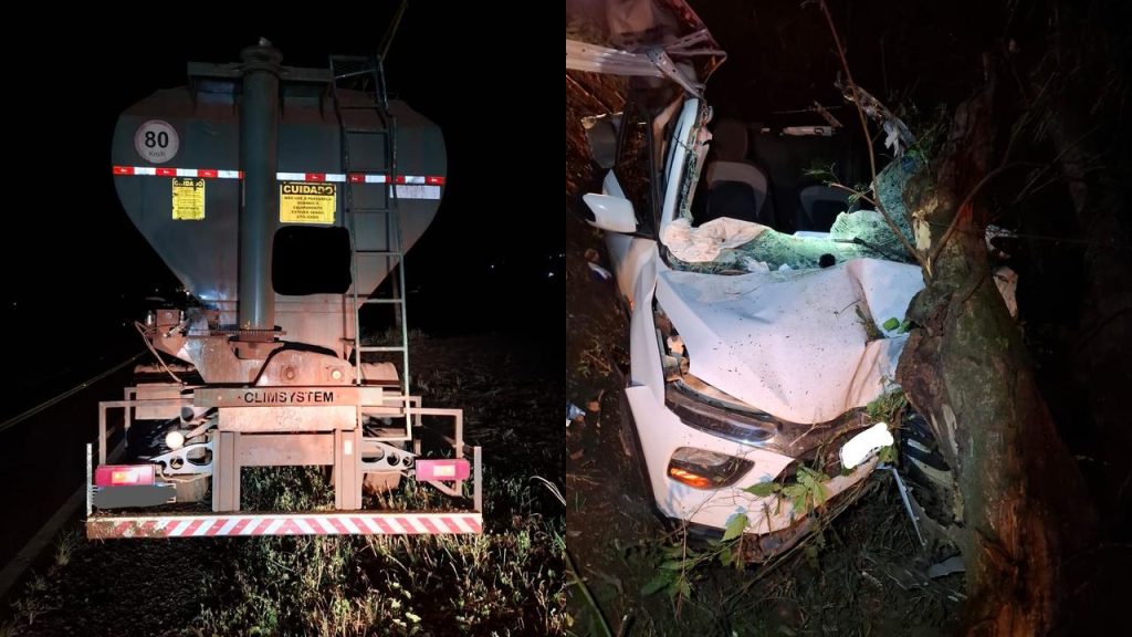 Jovem morre após acidente envolvendo caminhão e caminhonete na PR-495, em Missal