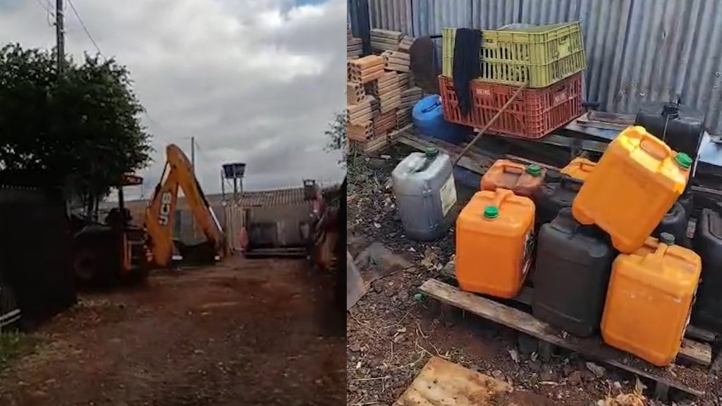 Vídeos mostram ação que flagrou suspeita de desvio de diesel de máquina pública em Cascavel