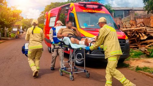 Homem fica ferido ao manusear serra mármore e é socorrido pelo Siate em Cascavel