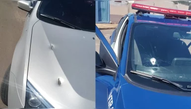 Imagem referente a Após assalto no Sicredi, ladrões trocam tiros com GM e PM; Um suspeito morre e outro é baleado