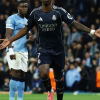 Imagem referente a Liga dos Campeões: Vini Júnior marca dois e Real despacha City