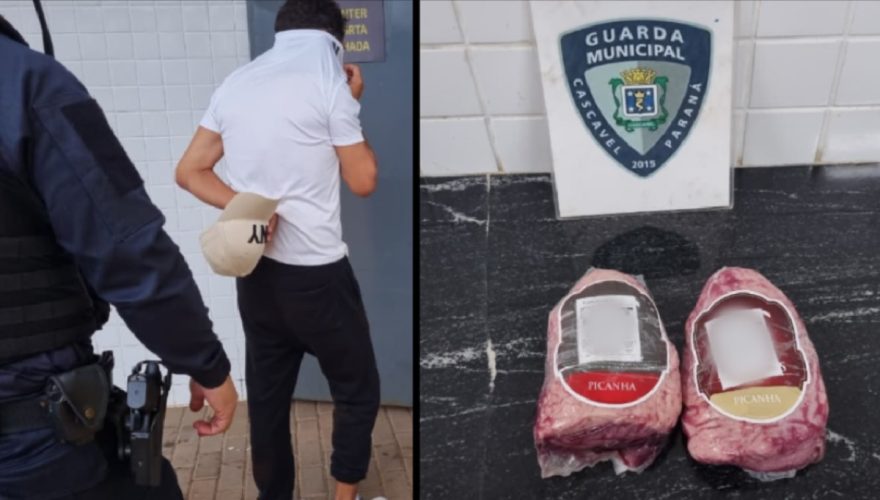 Homem é pego no flagra furtando duas peças de picanha no Parque Verde